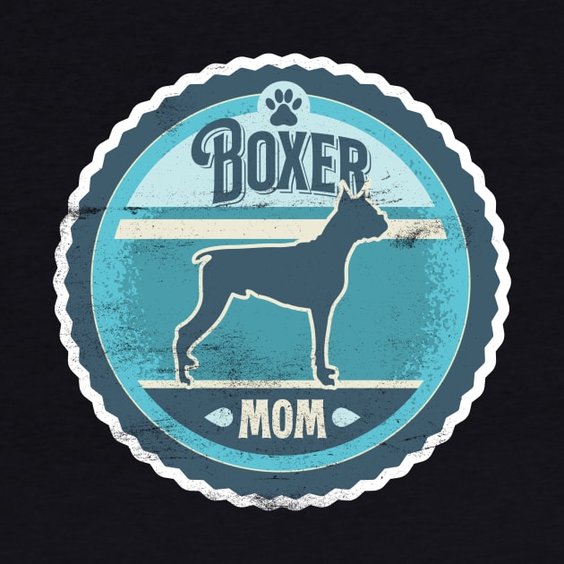 Boxer Mom - Distressed Boxer Dog Silhouette Design by DoggyStyles